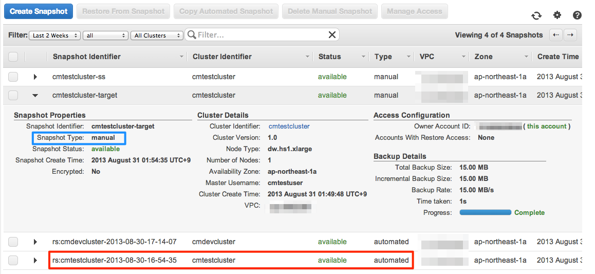 AWS CLIでサービスの各種コマンドを動かしてみる(Redshift編1 クラスタ・スナップショット) DevelopersIO