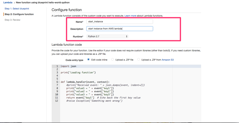 AWS LambdaからPythonでEC2のインスタンスを起動するスケジュールを設定してみた #reinvent | DevelopersIO