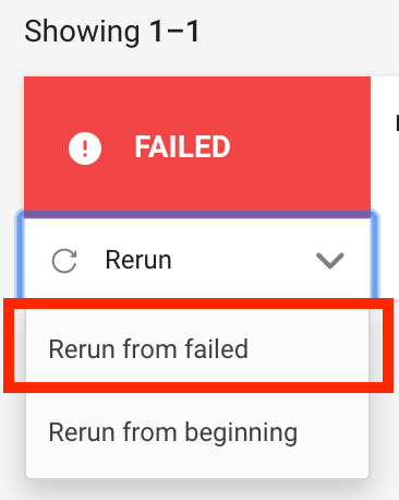 「Return from failed」を選択する