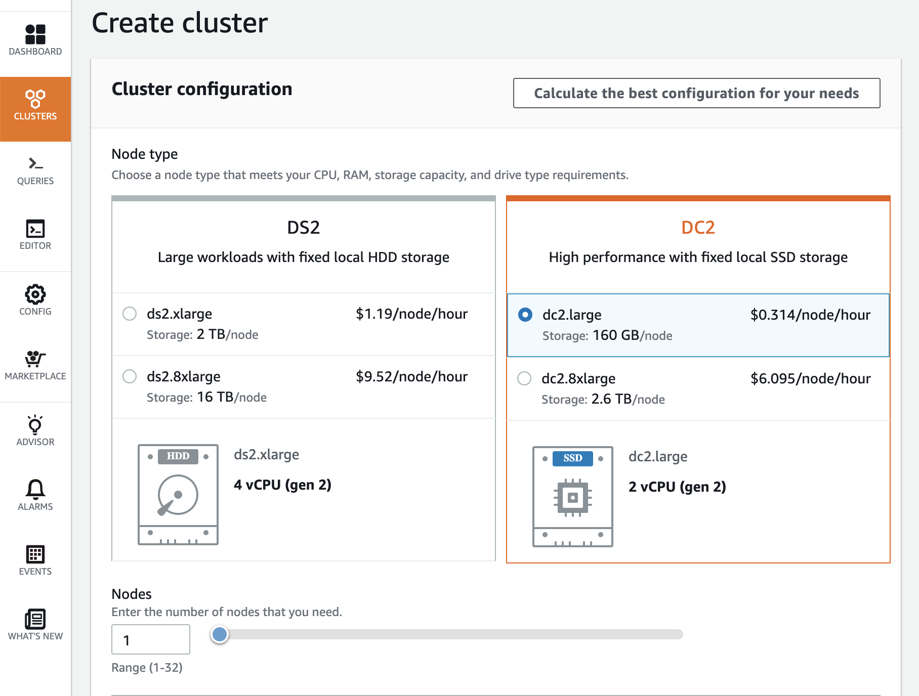 create-redshift-node-type