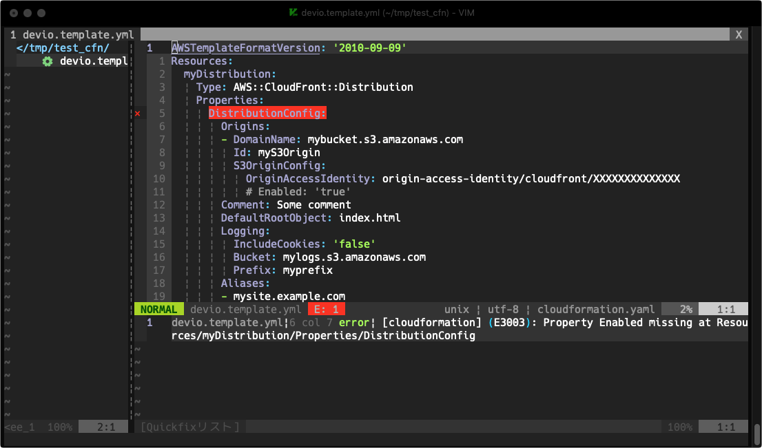 [小ネタ] Vimからcfnpythonlintを使ってみた DevelopersIO