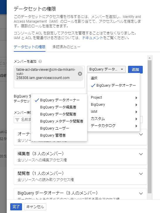 Bigquery でテーブルレベルのアクセス制御 テーブル Acl ができるようになったので挙動を確認してみた Developersio