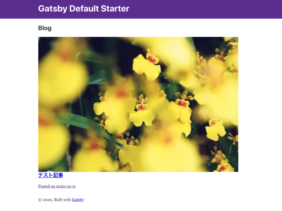 Gatsby.js top page