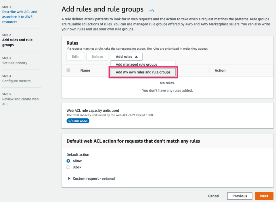 Add rules and rule group