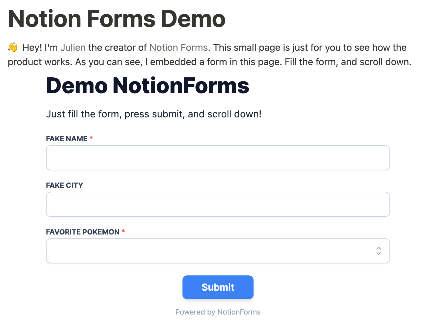 Notionforms でかっこいいフォームを作ってみた Developersio