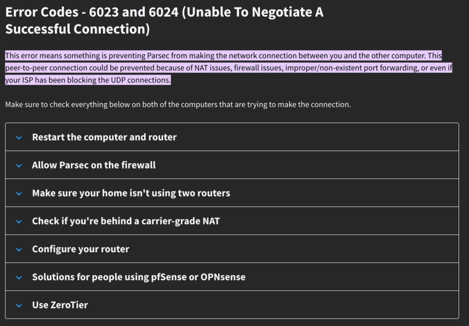Parsec Relay ServerでParsec Error 6023&6024を解決し、Parsecホストに接続できました DevelopersIO