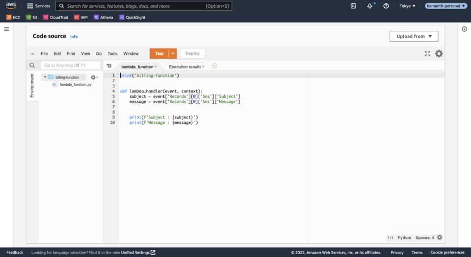 Create Lambda Function to handle the SNS Messages | DevelopersIO