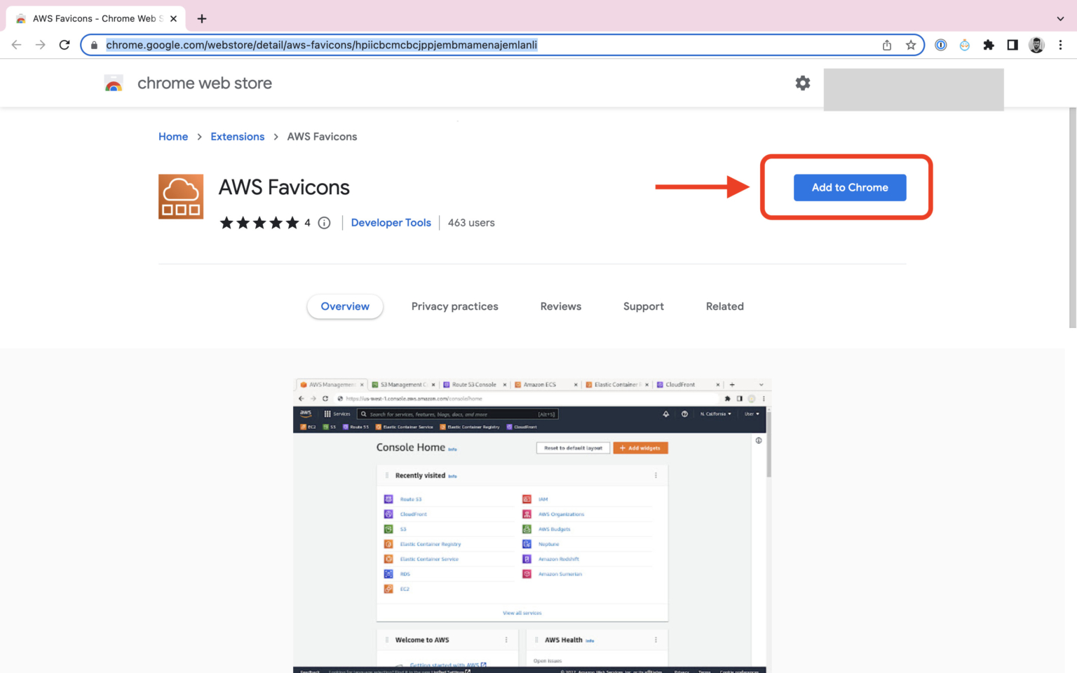 Chrome Extension that set favicons for AWS services DevelopersIO