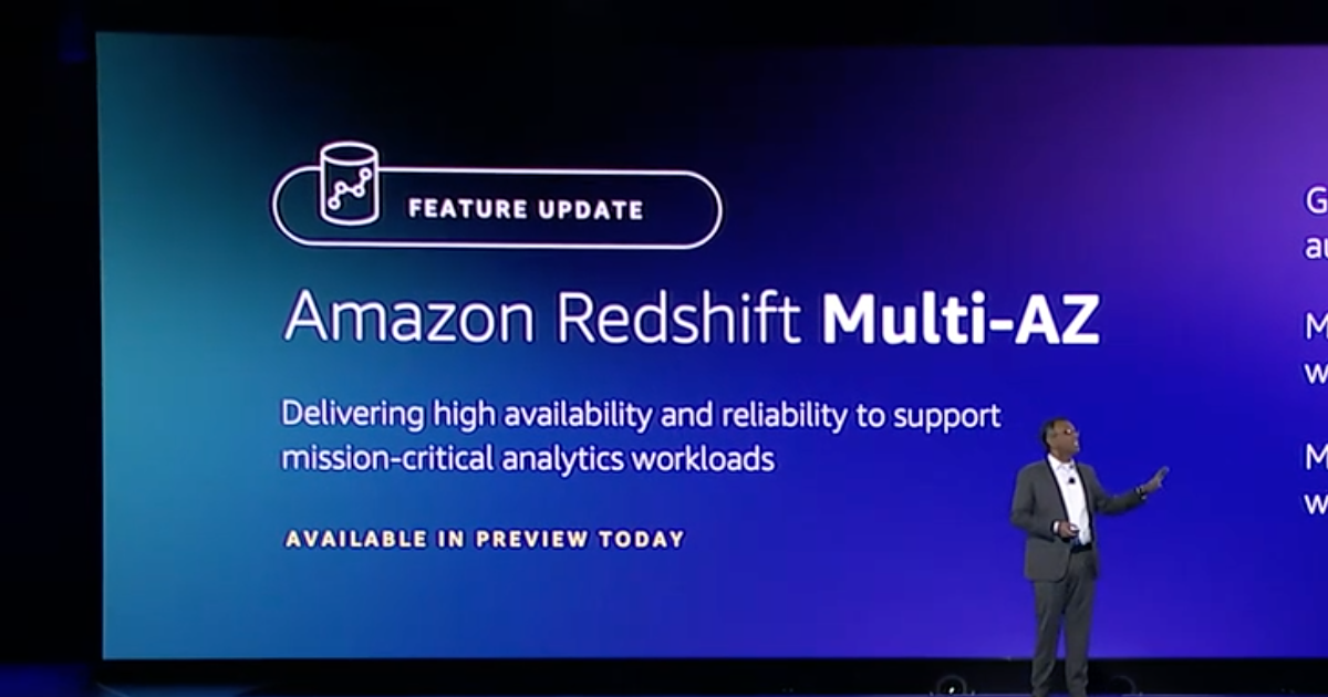 [速報] Amazon Redshift で高可用性である MultiAZ 構成が発表されました！（プレビュー） reinvent