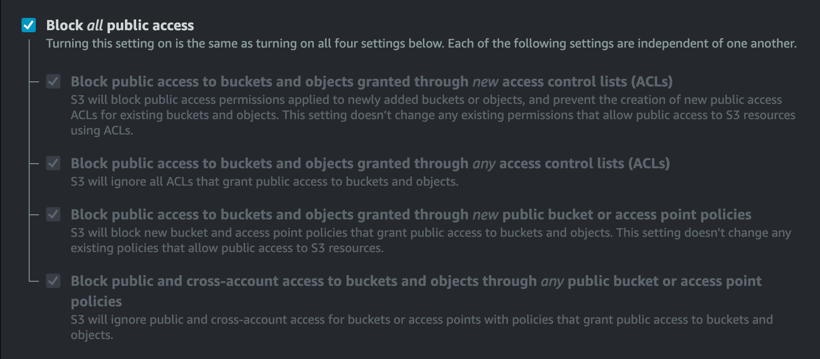 Amazon will enable S3 Block Public Access and disable access control