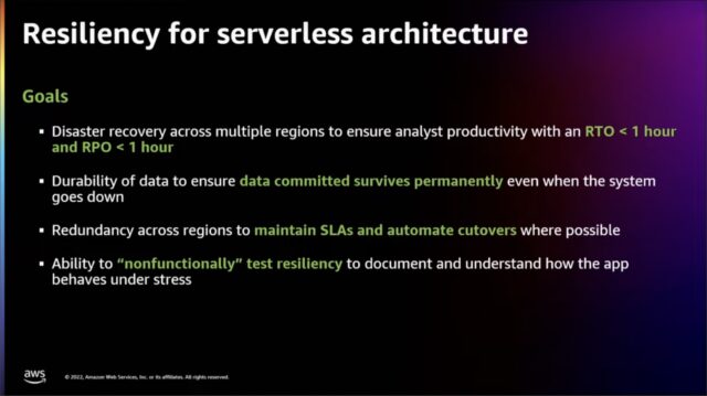 Resiliency for serverless architecture
