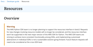 AWS Python SDK(boto3)のリソース・インターフェースが改修凍結されました | DevelopersIO