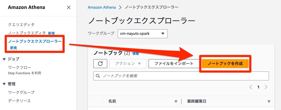 ノートブックの作成
